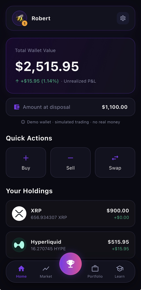 CoinPlay app home screen